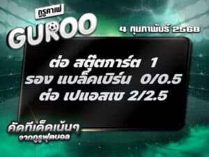 ทีเด็ดบอล ทีเด็ดบอลสเต็ป3 วันที่ 4 กุมภาพันธ์ พ.ศ. 2568